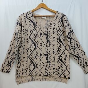 HWR X Anthropologie V Neck Sweater Baby Wool Yak Cashmere Blend Women's Size Med